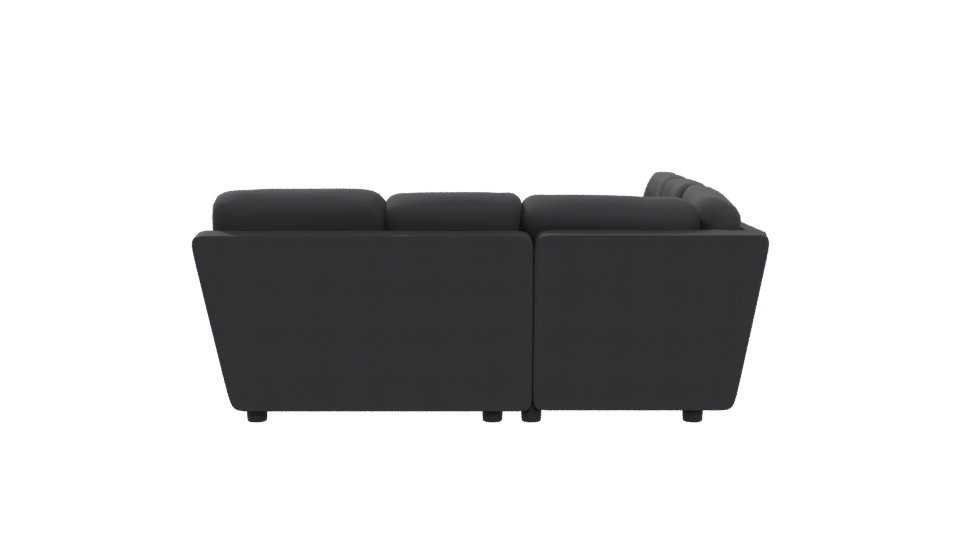 Stylish Black Sectional Sofa 3D - Professional 3D Model Render 5