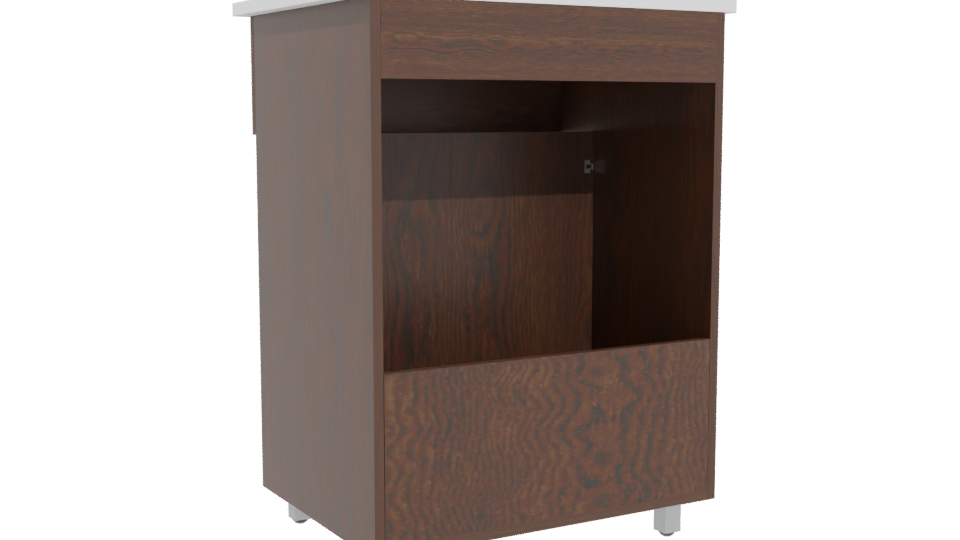 Stylish Modern Wooden Storage Cabinet 3D Model - Professional 3D Model Render 4