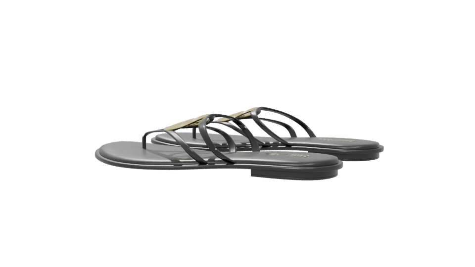 Michael Kors Black Flat Sandals 3D - Professional 3D Model Render 6
