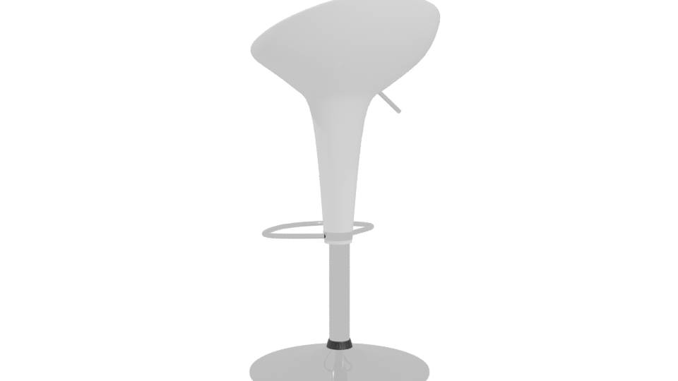 Stylish White Bar Stool 3D - Professional 3D Model Render 4