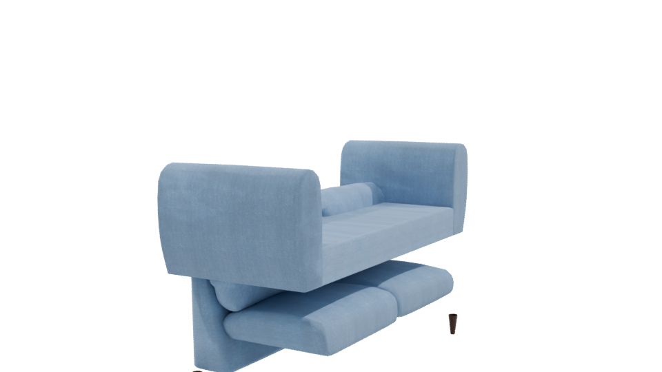 Stylish Blue Sofa 3D Model - Professional 3D Model Render 9
