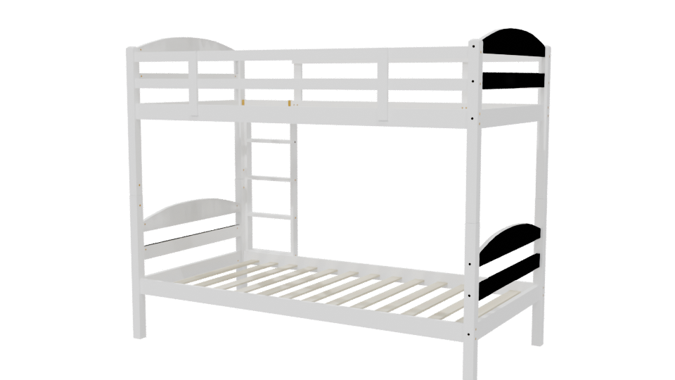 Stylish Two-Tiered Bunk Bed 3D - Professional 3D Model Render 6