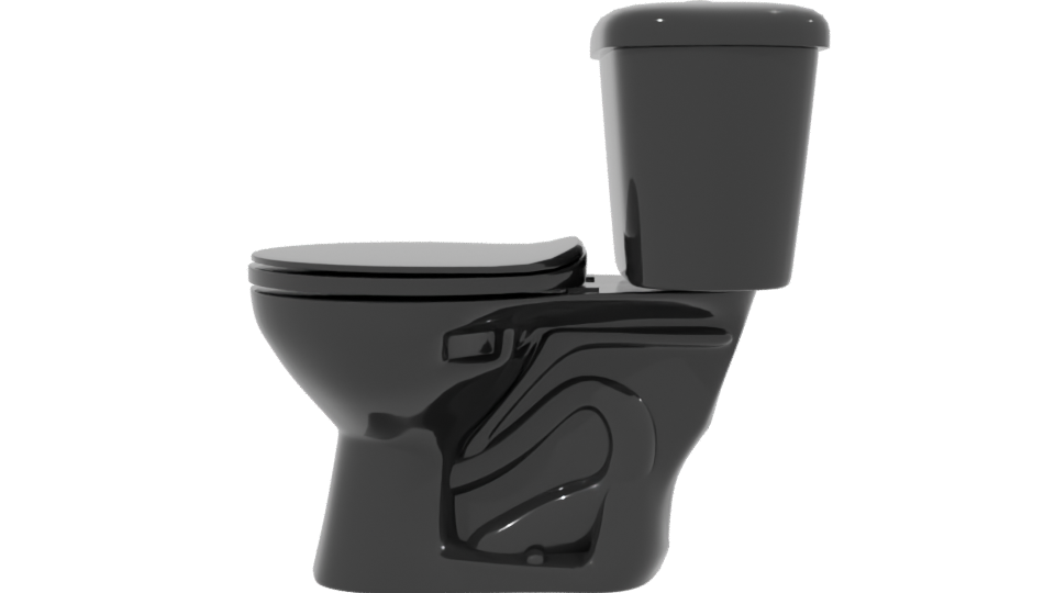 Sleek Black Toilet 3D Model - Professional 3D Model Render 2