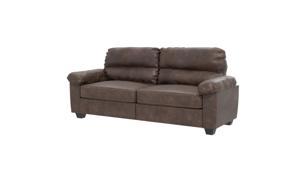 Stylish Brown Leather Sofa 3D - Professional 3D Model Render 12