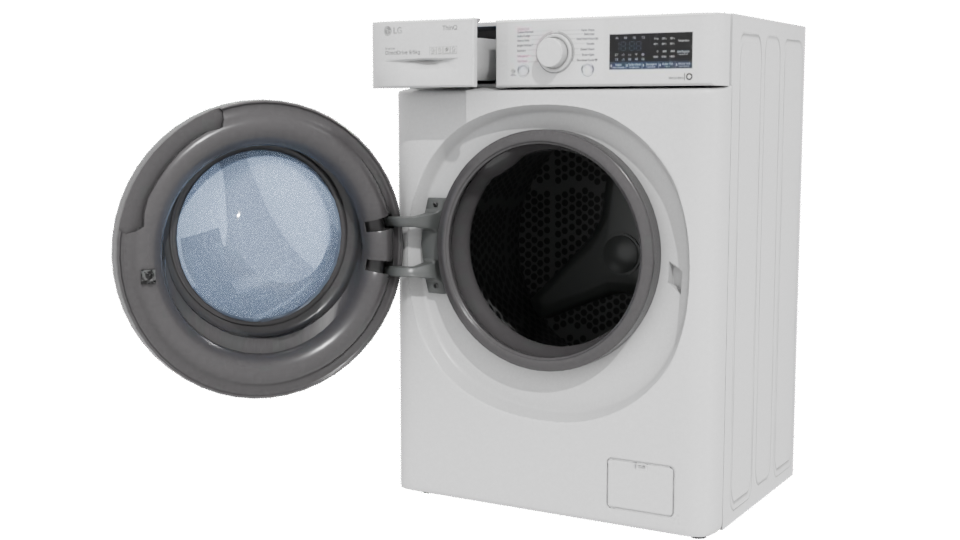 Realistic Front-Loading Washing Machine 3D - Professional 3D Model Render 12