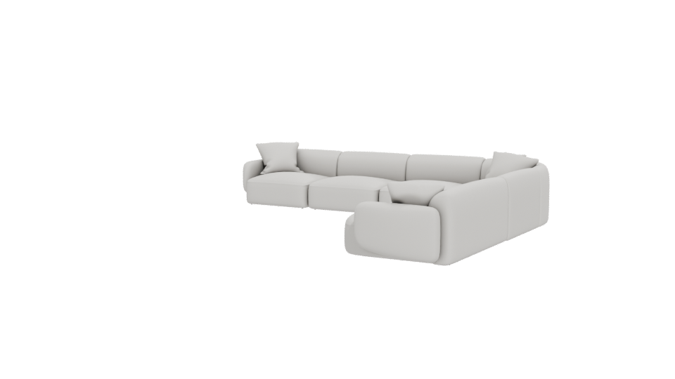 Modern Sectional Sofa 3D Model - Professional 3D Model Render 12