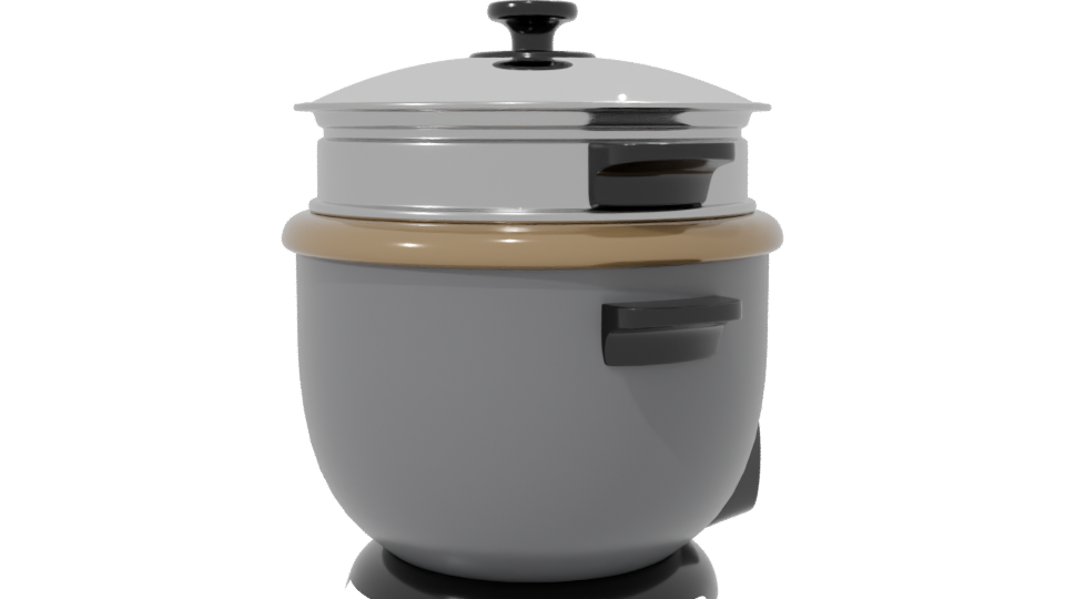 Ceramic Electric Rice Cooker 3D Model - Professional 3D Model Render 7
