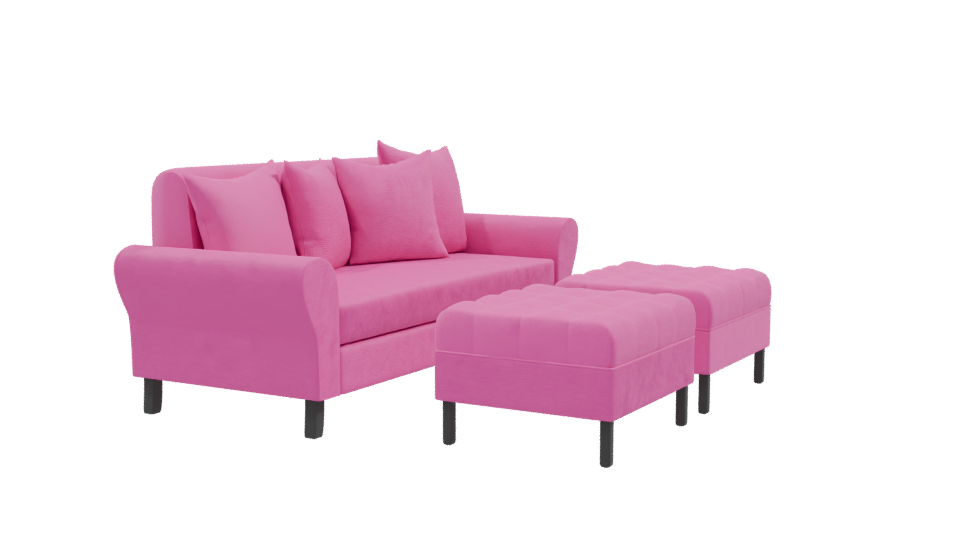 Vibrant Modern L-Shaped Sofa 3D Model - Professional 3D Model Render 9
