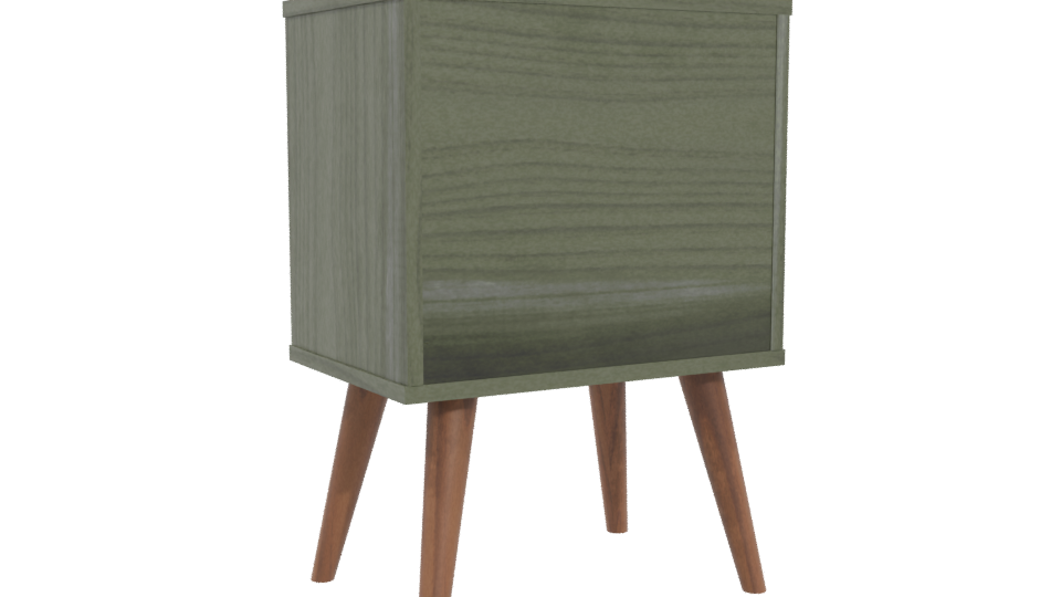 Stylish Wooden Nightstand 3D - Professional 3D Model Render 4