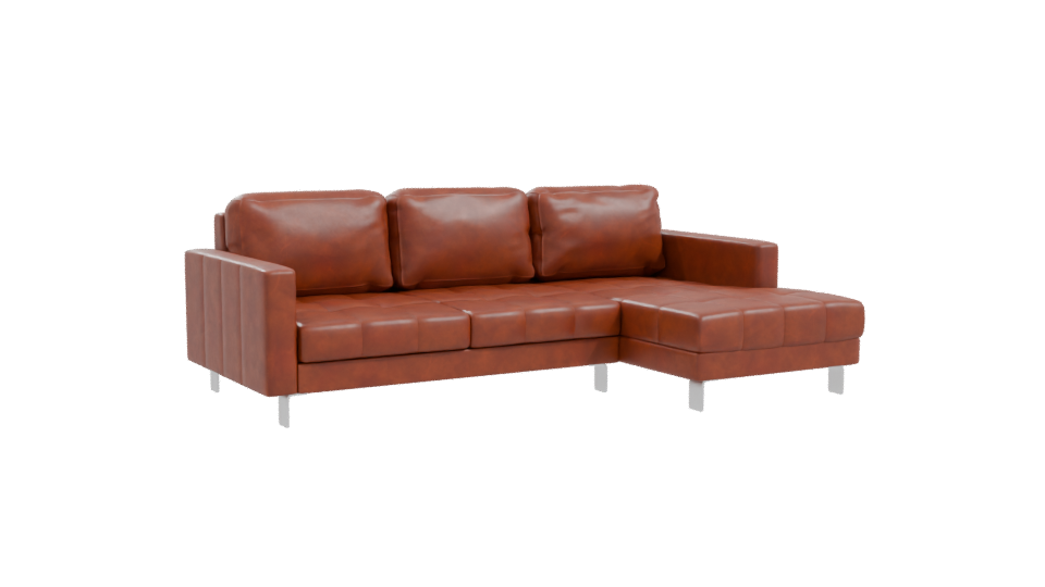 Stylish Leather Sectional Sofa 3D - Professional 3D Model Render 10