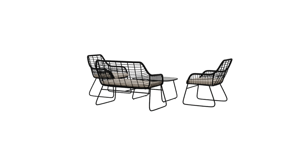 Stylish Outdoor Seating Set 3D - Professional 3D Model Render 6