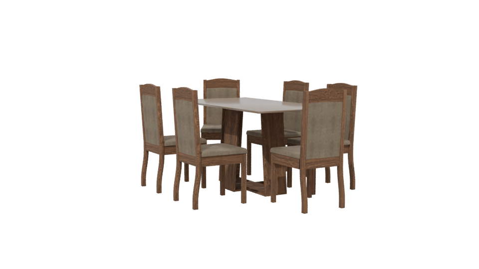 Stylish Wooden Dining Set Model - Professional 3D Model Render 13