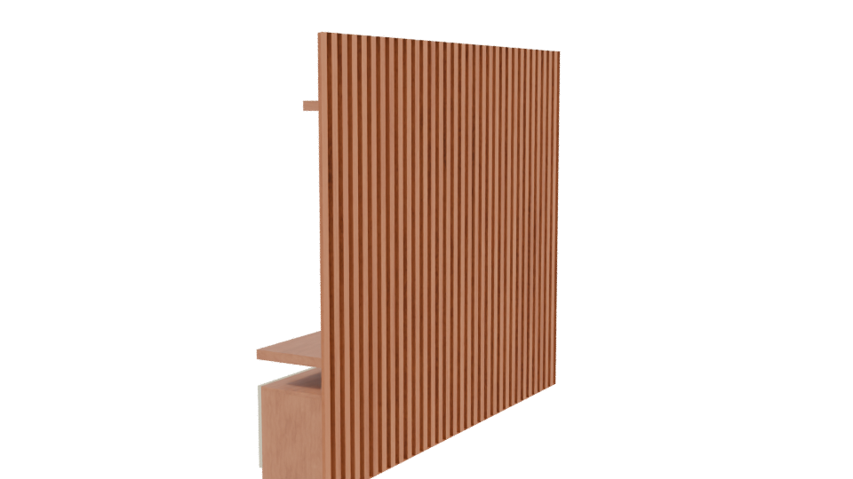 Contemporary Wooden Wall Unit 3D - Professional 3D Model Render 3