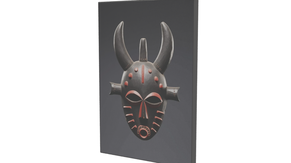 Stylized Tribal Mask 3D Model - Professional 3D Model Render 12