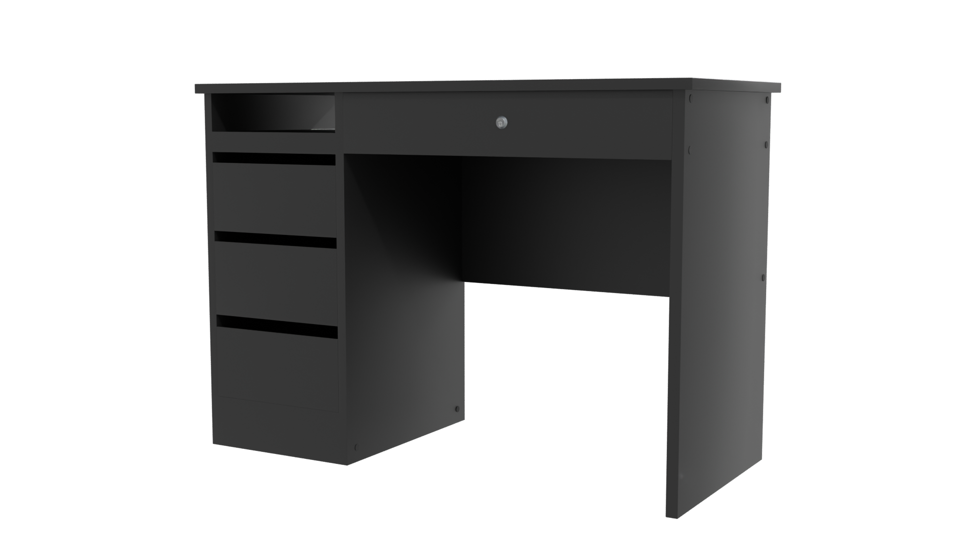 Stylish Black Writing Desk 3D - Professional 3D Model Render 12