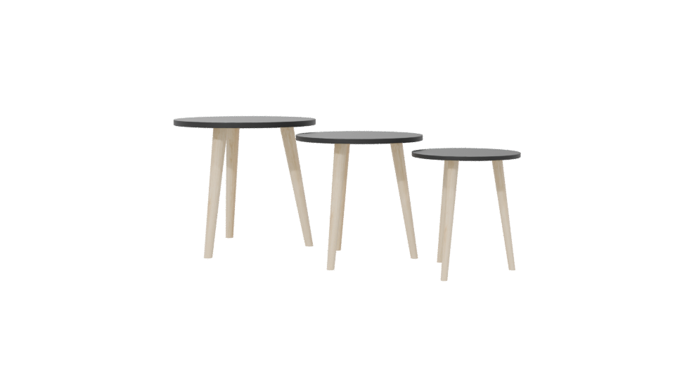 Stylish Minimalist Side Tables Set - Professional 3D Model Render 6