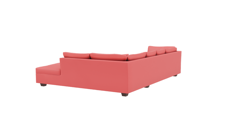 Red Sectional Sofa 3D Model - Professional 3D Model Render 3