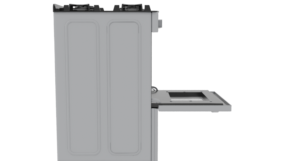 Sleek Stainless Steel Gas Range Oven 3D Model - Professional 3D Model Render 8