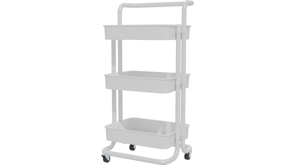 Stylish Multi-Tier Utility Cart 3D - Professional 3D Model Render 12