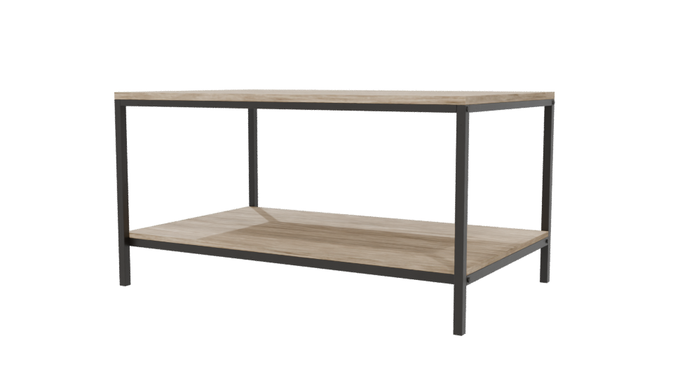 Rustic Wooden Table with Metal Frame 3D Model - Professional 3D Model Render 6