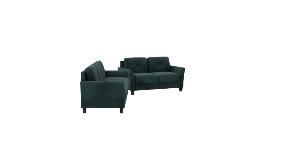 Stylish Teal Sofa Set 3D - Professional 3D Model Render 8