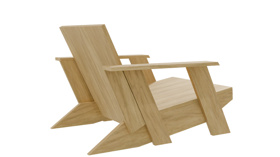 Stylish Minimalist Wooden Chair - Professional 3D Model Render 7