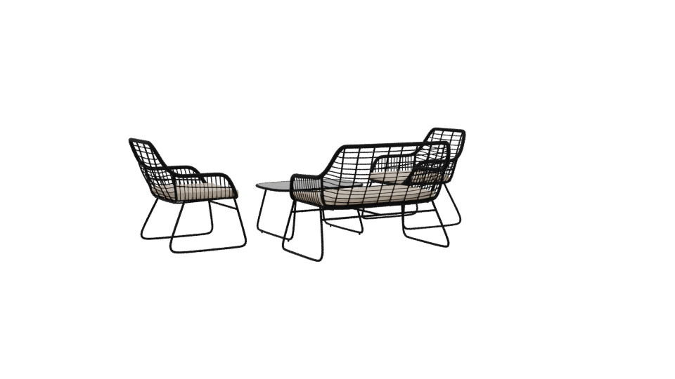 Stylish Outdoor Seating Set 3D - Professional 3D Model Render 4