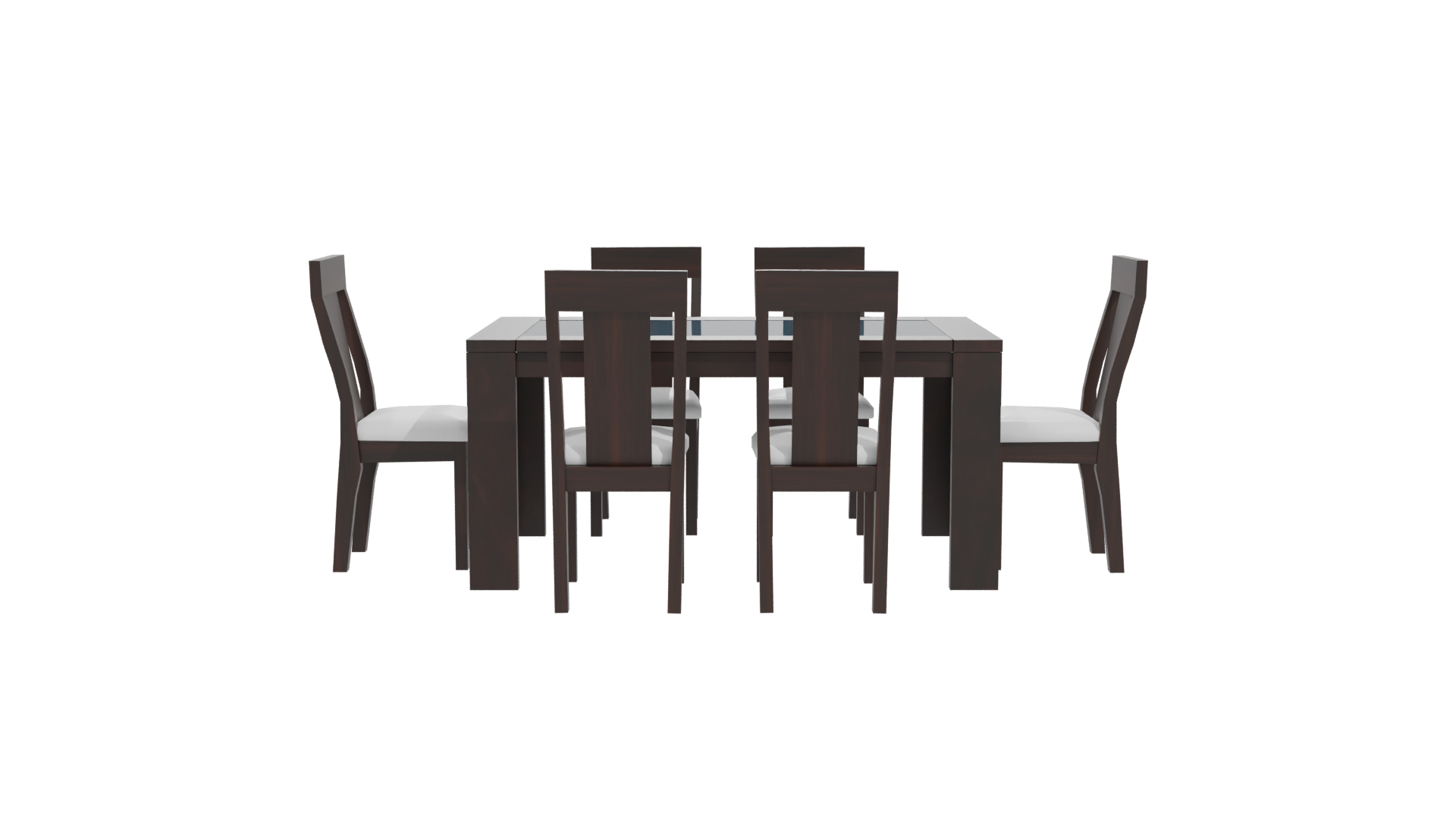 Stylish Wooden Dining Table Set - Professional 3D Model Render 11