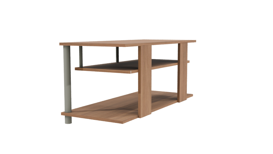 Modern Wooden TV Stand Model - Professional 3D Model Render 3