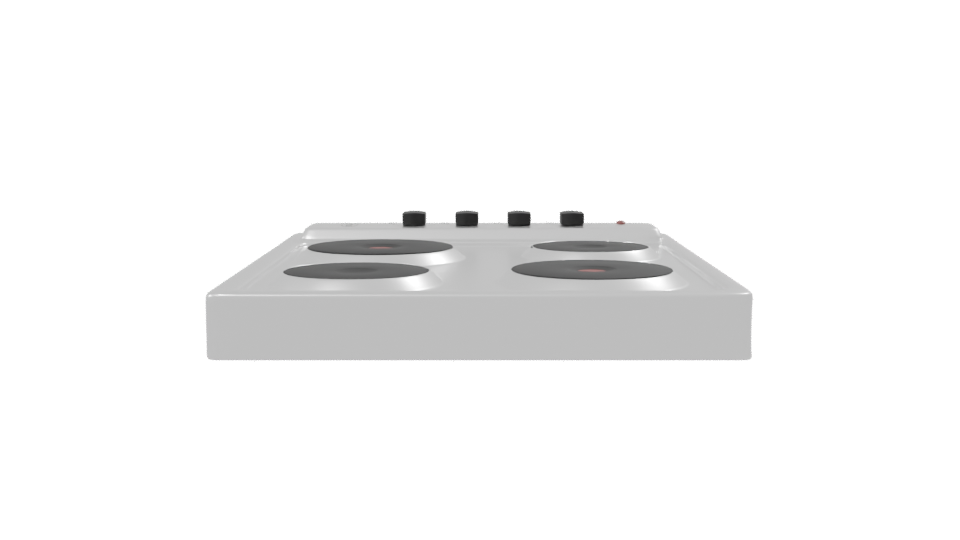 Modern Electric Stovetop 3D Model - Professional 3D Model Render 8