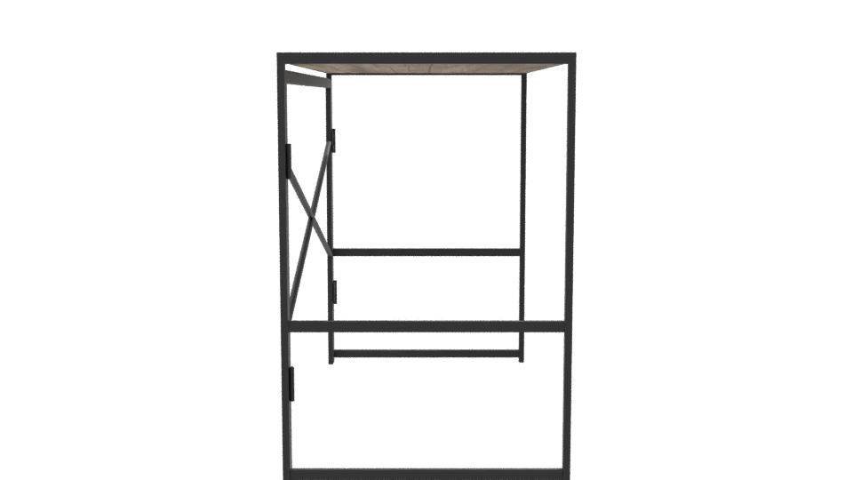 Industrial Folding Table 3D Model - Professional 3D Model Render 8