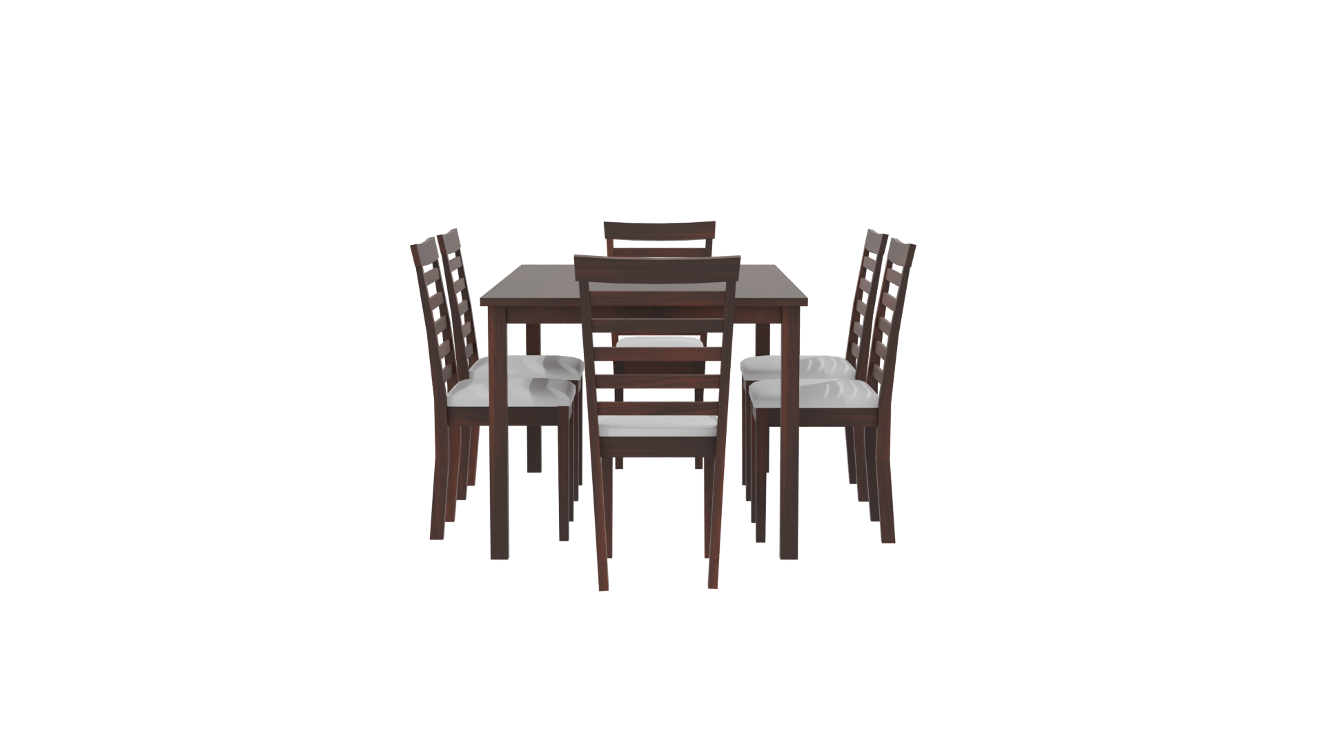 Stylish Wooden Dining Table Set with Chairs 3D Model - Professional 3D Model Render 8