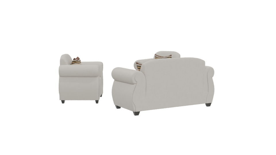 Elegant Upholstered Sofa Set 3D - Professional 3D Model Render 4