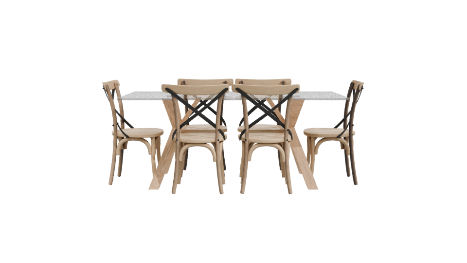 Riviera Glass Dining Set 3D - Professional 3D Model Render 11