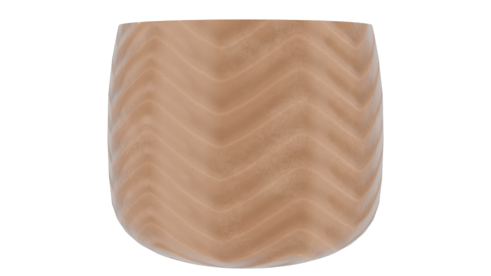 Glossy Chevron Patterned Ceramic Planter 3D Model - Professional 3D Model Render 9