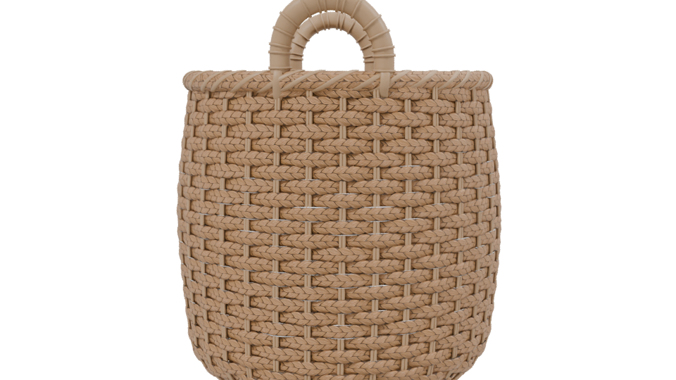 Woven Natural Storage Basket 3D - Professional 3D Model Render 2