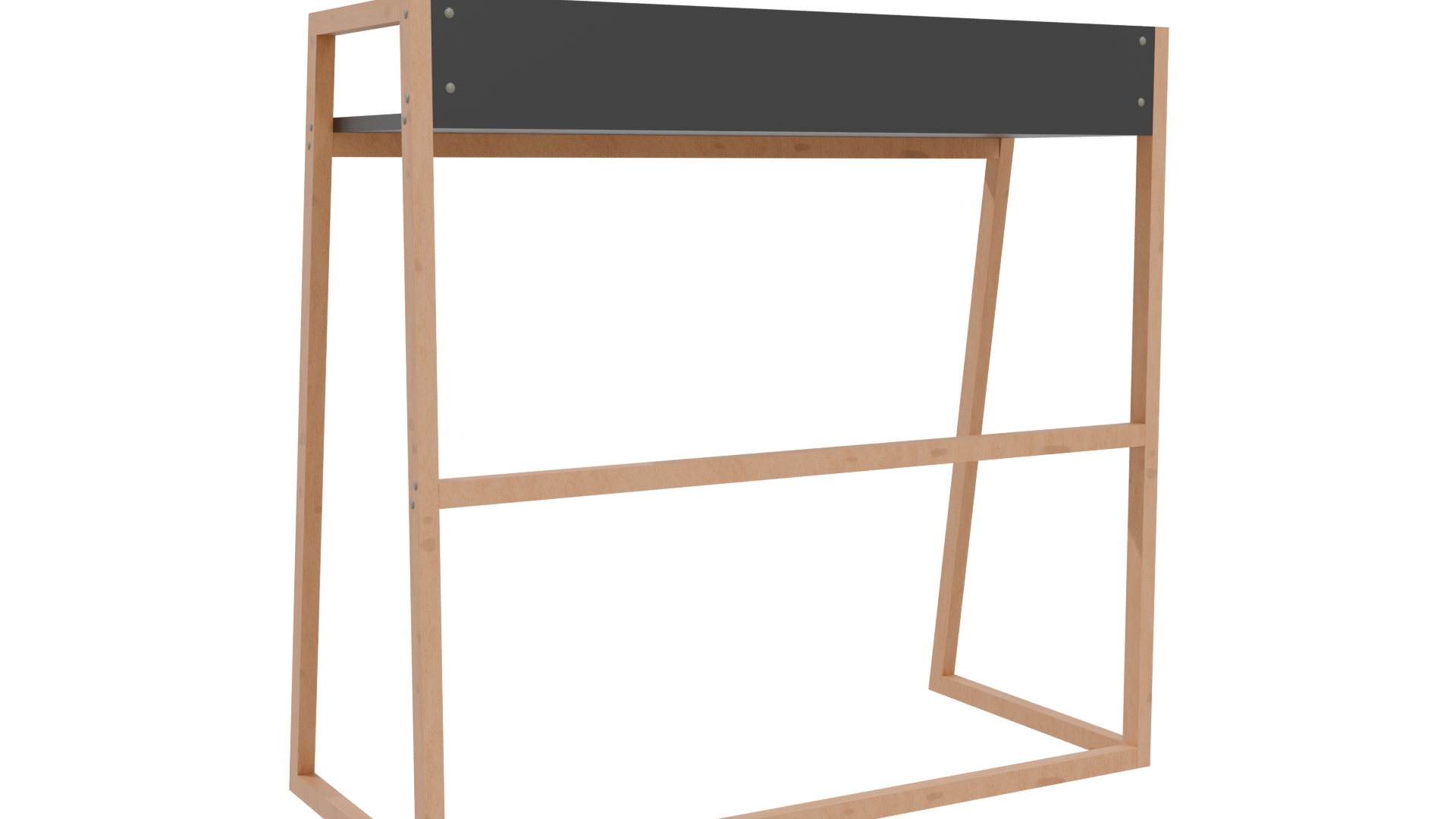 Minimalist Wooden Desk Model - Professional 3D Model Render 4