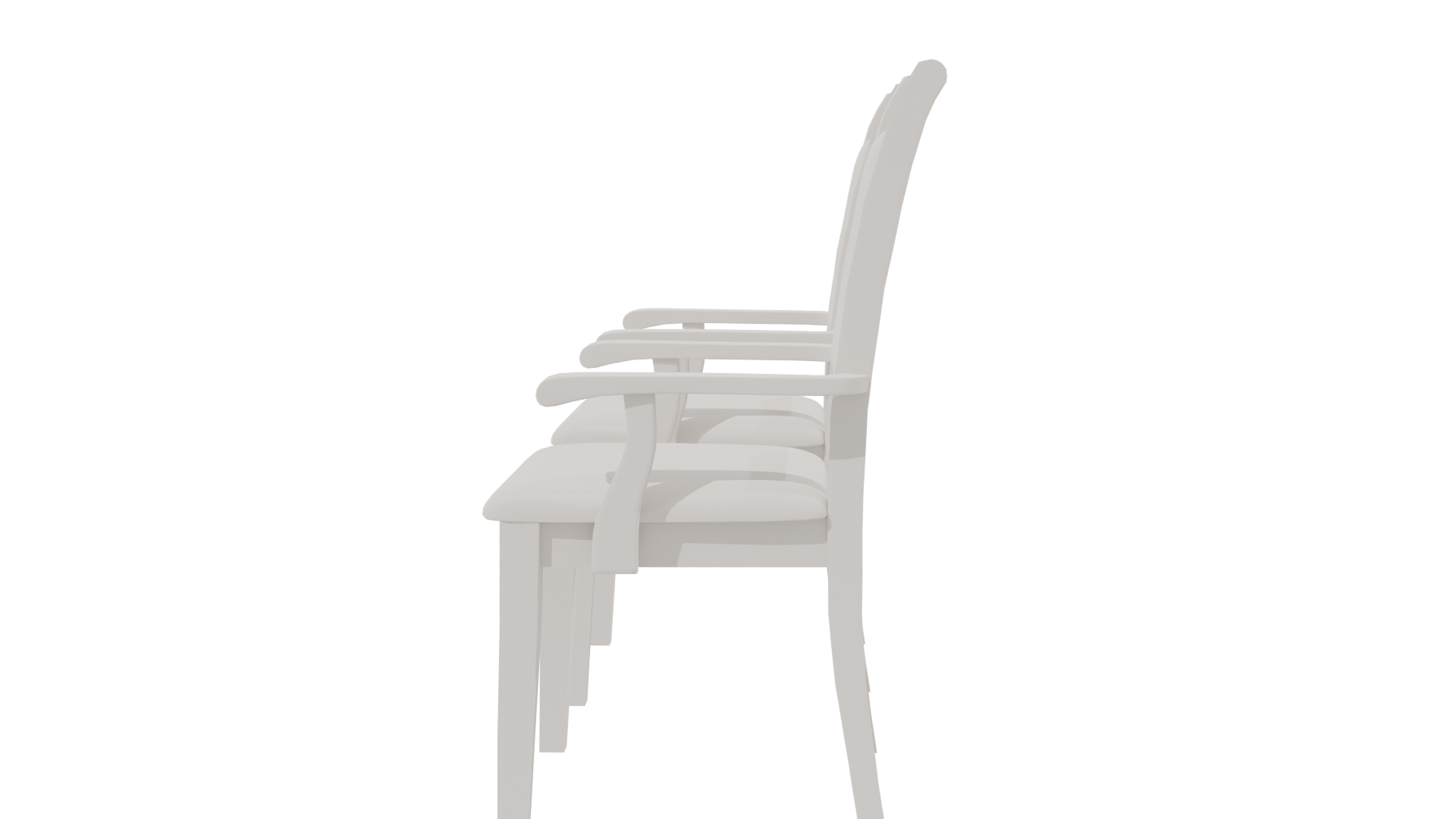 Elegant Black Upholstered Dining Chairs - Professional 3D Model Render 2