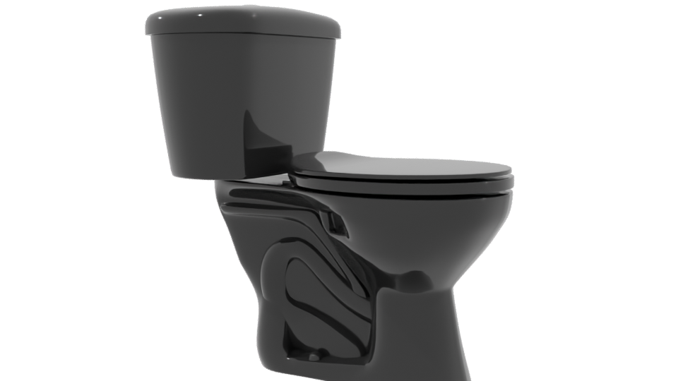 Sleek Black Toilet 3D Model - Professional 3D Model Render 9