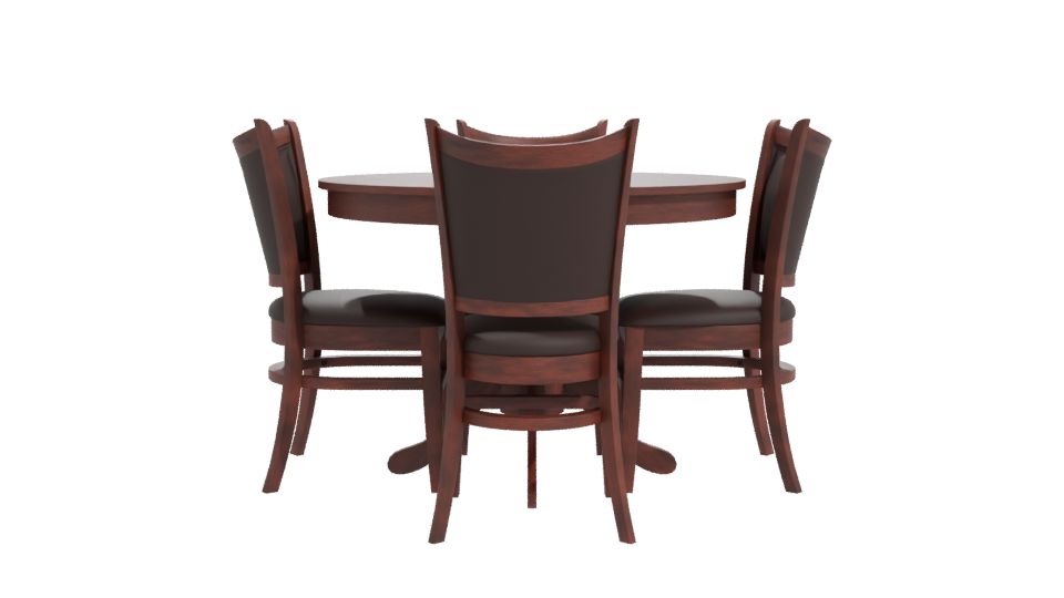 Stylish Wooden Dining Set 3D - Professional 3D Model Render 11