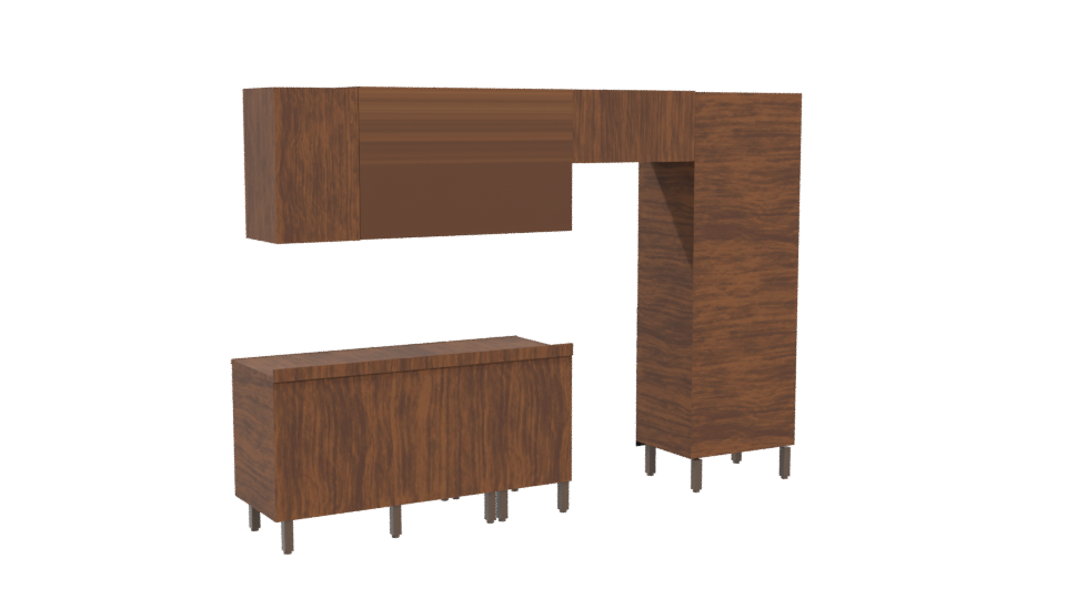 Modern Kitchen Cabinet Set 3D - Professional 3D Model Render 4