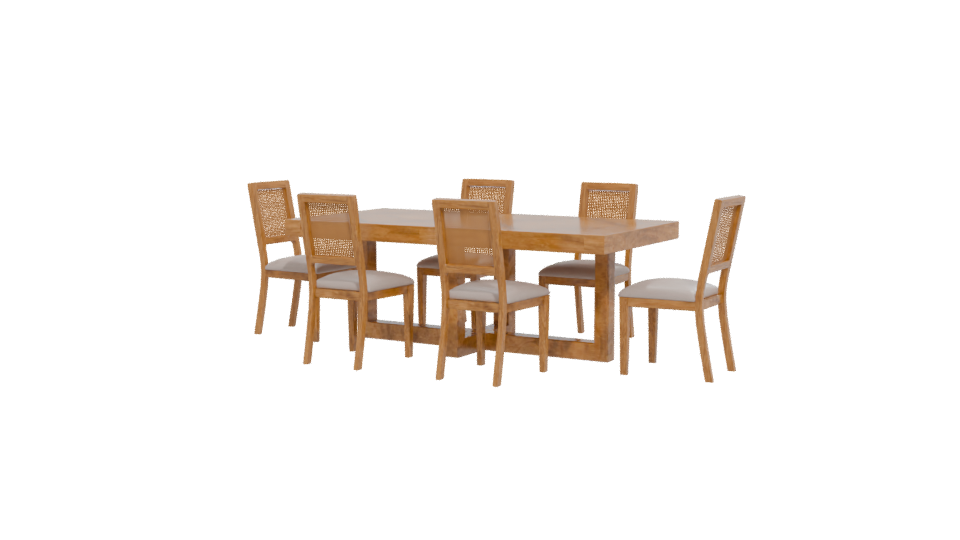 Stylish Wooden Dining Set 3D - Professional 3D Model Render 12
