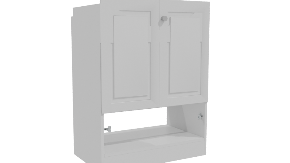 Sleek White Bathroom Vanity Cabinet 3D Model - Professional 3D Model Render 10