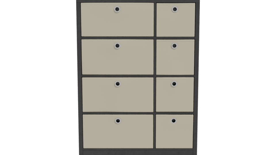 Modern Minimalist Drawer Unit - Professional 3D Model Render 11