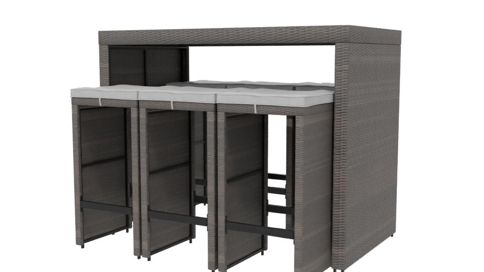 Stylish Outdoor Dining Table Set - Professional 3D Model Render 6