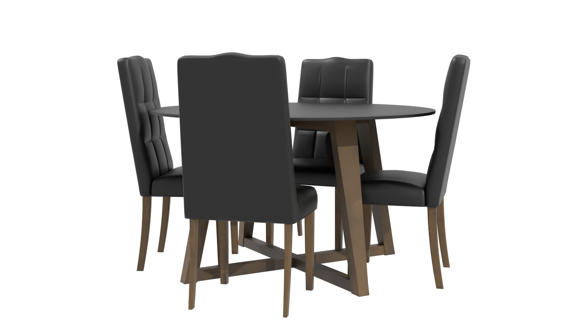 Contemporary Glass Dining Set 3D - Professional 3D Model Render 4