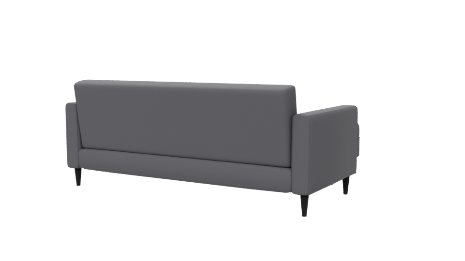 Retro Sofa with Poufs 3D Model - Professional 3D Model Render 6
