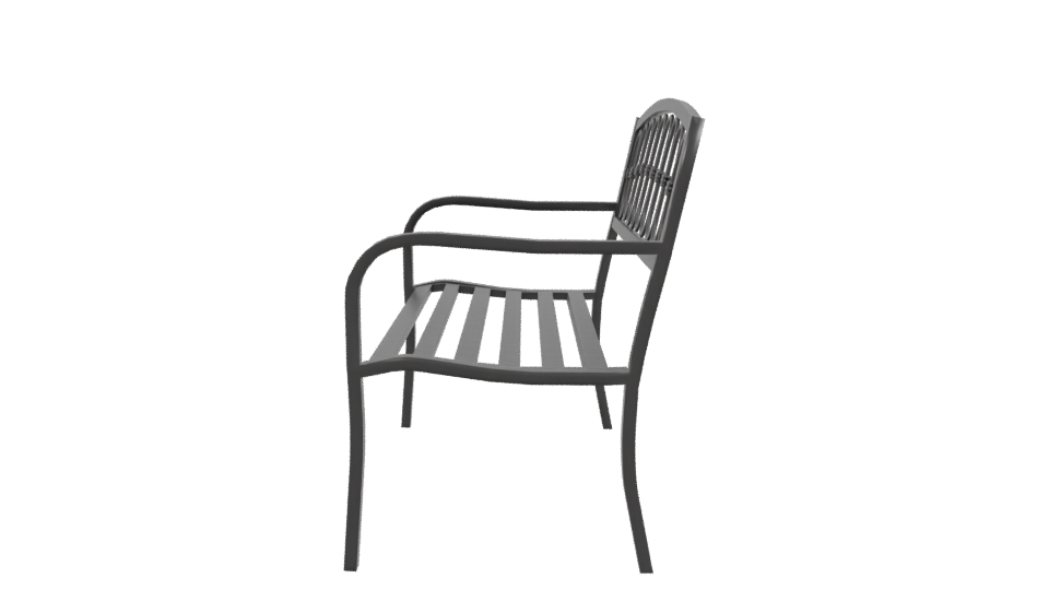 Stylish Outdoor Metal Bench 3D - Professional 3D Model Render 2