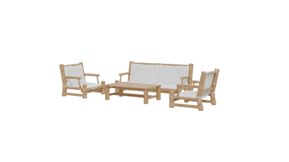 Stylish Outdoor Sofa Set 3D - Professional 3D Model Render 12
