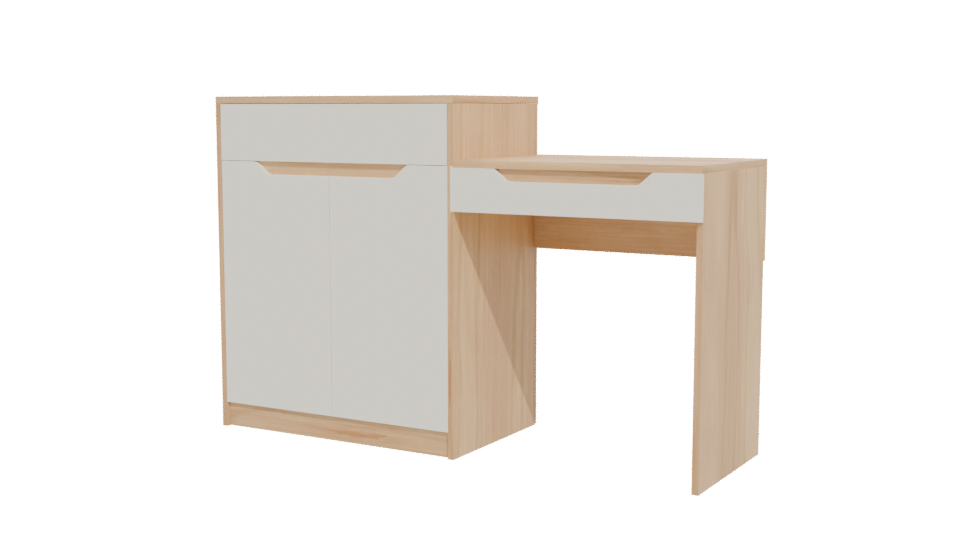 Minimalist Wooden Desk 3D Model - Professional 3D Model Render 4